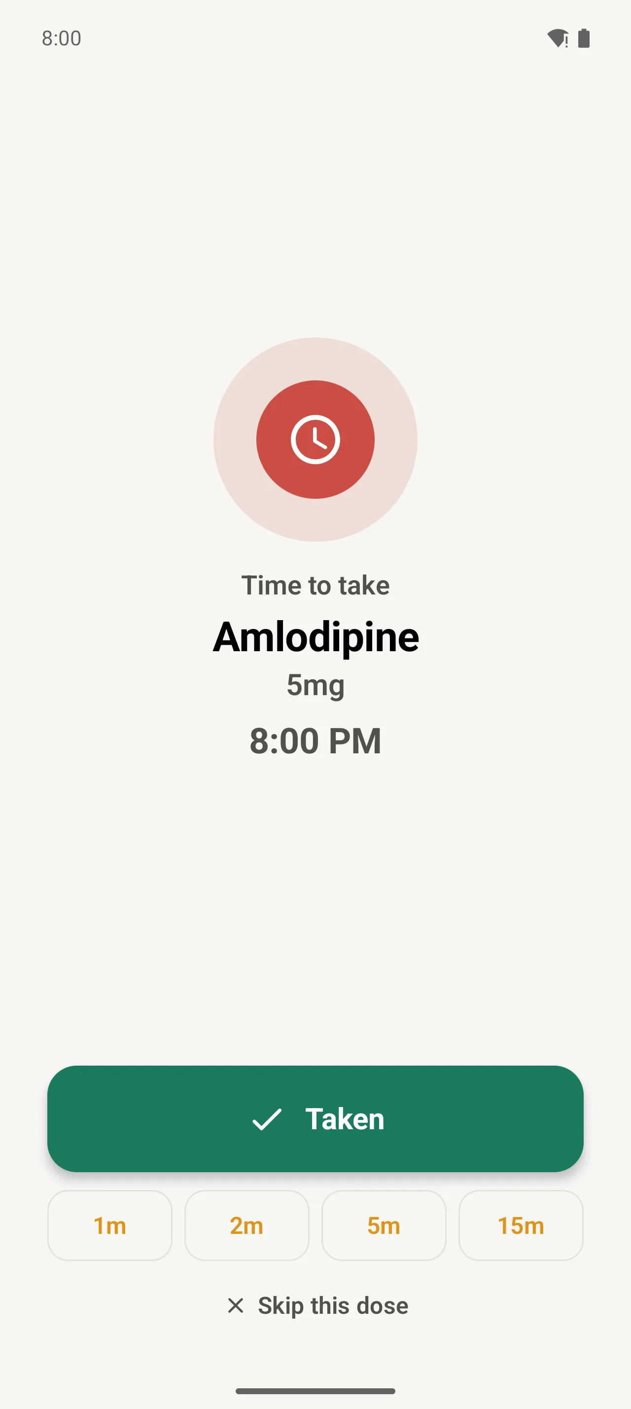 Persistent alarm
